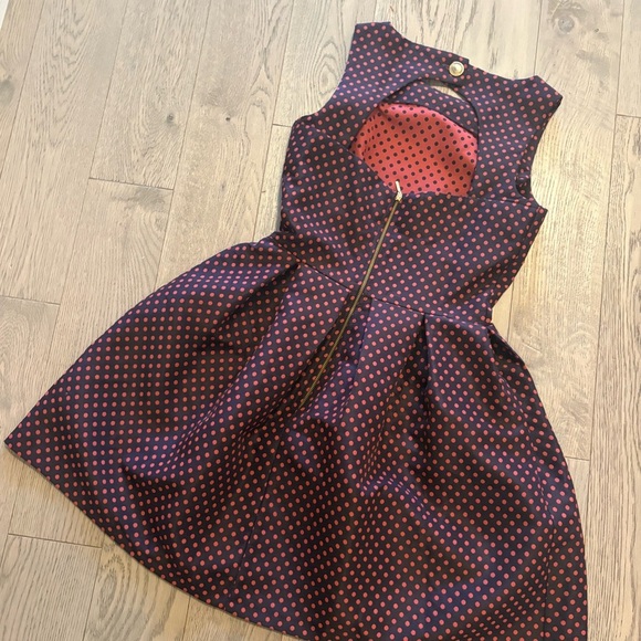 Closet Red and Black Polka Dot Dress - Picture 4 of 4